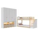 Ver imagem 2 de Guarda-Roupa Modulado Wave e Beliche Montessoriano New Garden Casatema MadeiraOriginals Branco/Marrom
