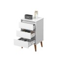 Ver imagem 3 de Mesa De Cabeceira Retrô Wood 3 Gaveta Branco