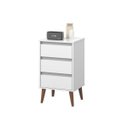 Ver imagem 1 de Mesa De Cabeceira Retrô Wood 3 Gaveta Branco