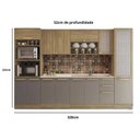Ver imagem 2 de Armário de Cozinha Modulada Completa Reta 7 Peças 3,20m 196 Botanic Kappesberg - Nogueira/Fendi