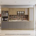 Ver imagem 1 de Armário de Cozinha Modulada Completa Reta 7 Peças 3,20m 196 Botanic Kappesberg - Nogueira/Fendi