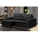 Ver imagem 1 de Sofá Retrátil 2 Lugares 1,80m Liz Suede Preto Adonai Estofados