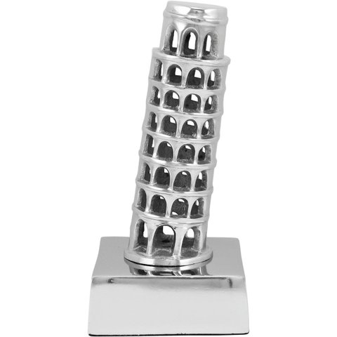 HOME&CO TOURISM ADORNO 20x10x10cm ALUMÍNIO PRATA TORRE PISA
