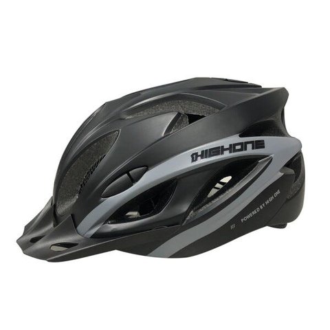 Capacete Led Bike MTB Preto Cinza Win High One Regulagem Sinalizador - M