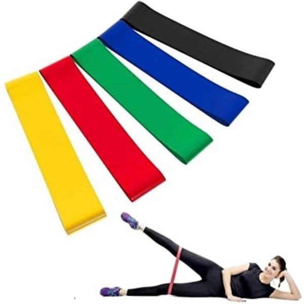 KIT 5 ELASTICO MINI BAND EXTENSOR TREINO ACADEMIA EXERCÍCIOS FUNCIONAL EM CASA FISIOTERAPIA RESISTEN - 2