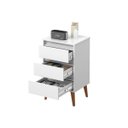 Ver imagem 3 de Mesa De Cabeceira Retrô Wood 3 Gaveta Branco Quarto
