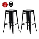 Ver imagem 2 de Kit 2 Banqueta Alta Para Bar Balcão Bistro Restaurante Cozinha Tolix Iron Industrial Preta
