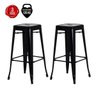 Kit 2 Banqueta Alta Para Bar Balcão Bistro Restaurante Cozinha Tolix Iron Industrial Preta - 2