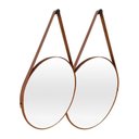 Ver imagem 3 de Kit com 2 Espelho Decorativo Adnet Redondo 40cm com Alça e Suporte para Quarto Sala Banheiro