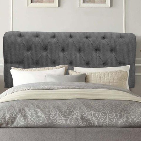 Painel Estofada Paris 195cm King Size para Cama Box Quarto Linho Cinza - Gat Magazine