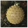 Kit Conjunto 6 Peças Decoração Enfeite Bola Árvore Natal Dourada Glitter Natalina 8,5cm - 1