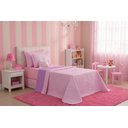 Ver imagem 1 de Kit Cobre Leito Solteiro Infantil Princesa Ursa 4 Peças Dupla Face Matelassado: Rosa