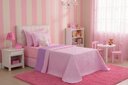 Ver imagem 1 de Kit Cobre Leito Solteiro Infantil Princesa Ursa 4 Peças Dupla Face Matelassado: Rosa