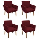 Ver imagem 1 de Kit 4 Poltronas Decorativa Nina Pés Palito Veludo Vermelho Chamby Móveis