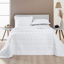 Ver imagem 5 de Cobre Leito Colcha Popilly Queen 3 Peças 100% Poliéster Macio Dupla Face Branco