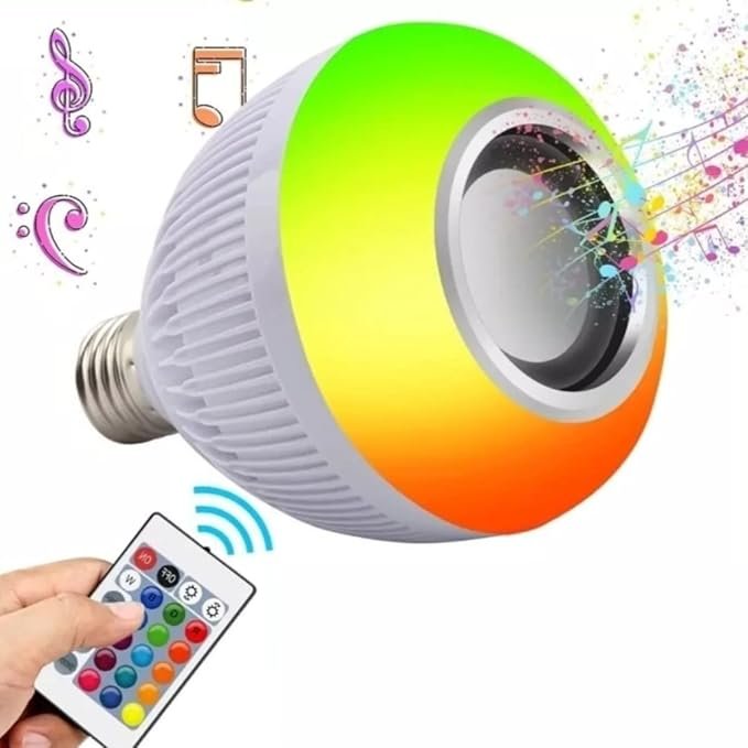 Lâmpada Musical 12w Bluetooth Luz Led Rgb com Controle - 6