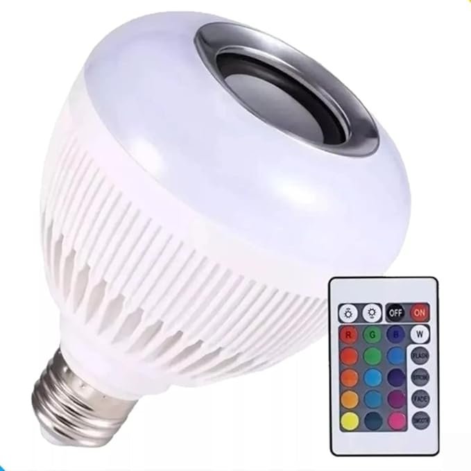 Lâmpada Musical 12w Bluetooth Luz Led Rgb com Controle - 1