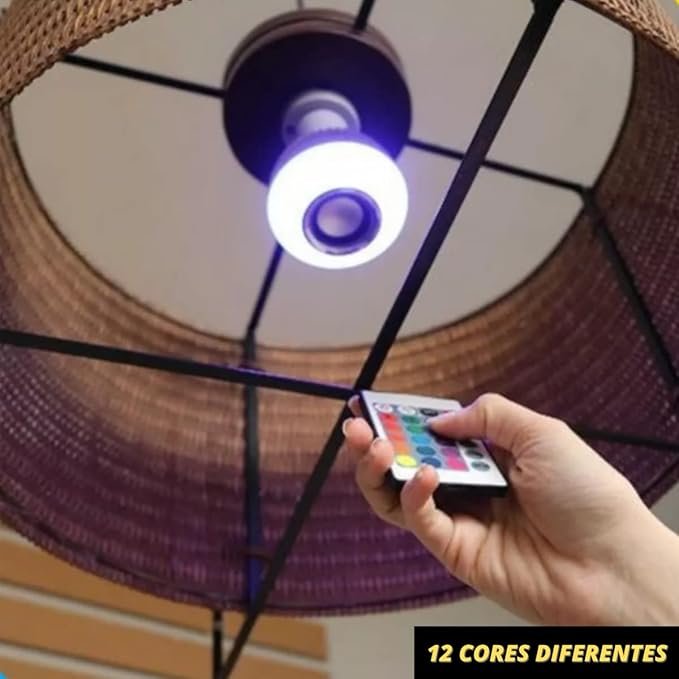 Lâmpada Musical 12w Bluetooth Luz Led Rgb com Controle - 3