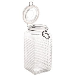 Pote hermético de vidro com metal preto 10 x 23,5cm - 2