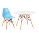 Ver imagem 1 de Kit Mesa Infantil Eames Branca 60cm + 1 Cadeira Azul