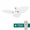 Ver imagem 1 de Ventilador de Teto Com Controle Remoto Natuvent Dahlia No Light 3 Pás Madeira Branco 220v
