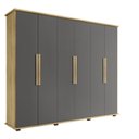 Ver imagem 4 de Guarda-Roupa Casal com 6 Portas com Espelho e 4 Gavetas Internas com Maleiro Canadá Off White/Cinamomo