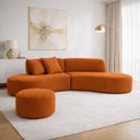 Ver imagem 1 de Sofá Estopar Virginia 2 Metros com Puff Bouclé para Sala