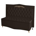 Ver imagem 5 de Kit de Cabeceira de Cama Box e Calçadeira Baú Helena King 195 Cm Retro Capitonê Suede Marrom Eli