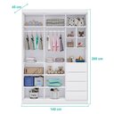 Ver imagem 2 de Guarda Roupa Infantil Eloá 3 Portas Branco Cinza – Phoenix Baby