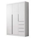 Ver imagem 1 de Guarda Roupa Infantil Eloá 3 Portas Branco Cinza – Phoenix Baby
