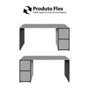 Ver mais imagens de Mesa Escrivaninha 150cm X 60cm e Armário 2 Portas F5 Office Cor:cinza Sagrado com Preto