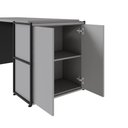 Ver imagem 6 de Mesa Escrivaninha 150cm X 60cm e Armário 2 Portas F5 Office Cor:cinza Sagrado com Preto