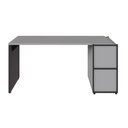 Ver imagem 5 de Mesa Escrivaninha 150cm X 60cm e Armário 2 Portas F5 Office Cor:cinza Sagrado com Preto