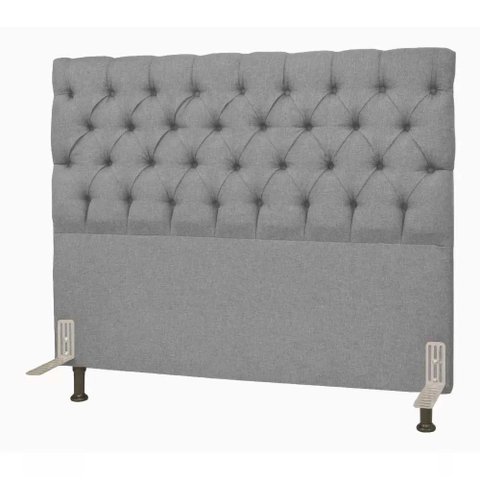 Cabeceira King Size 1,98 M Cama Box Casal Estofada Almofadada Lisboa:corino Cinza Claro