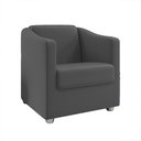 Ver imagem 4 de Kit 2 Poltronas Ana Suede Cinza Pés Cromado Pallazio