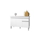 Ver imagem 1 de Balcão Gabinete para Cozinha Tatiane 120cm 3 Portas 1 Gaveta:branco