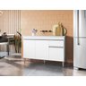 Balcão Gabinete para Cozinha Tatiane 120cm 3 Portas 1 Gaveta:branco - 2