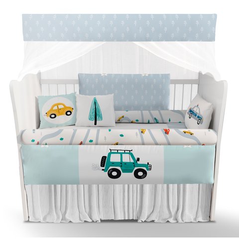Kit Berço Enxoval de Bebê Carros Coloridos