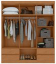 Ver imagem 6 de Guarda-roupas 6 Portas 4 Gavetas com Pés sem Espelho Zeus - Lp - Rei de Casa Amendoa Clean