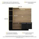 Ver imagem 3 de Estante com Painel Tv 55´´ 2 Portas Denver Rustic Preto