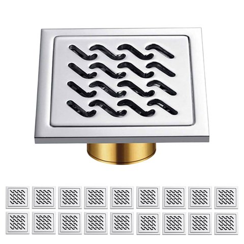 Ralo Inox 10x10 Kit 18 Uni Banheiro Anti Odor Quintal Seguro Lavanderia Higienico Anti Inseto Resist