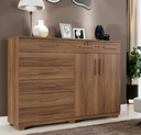 Ver imagem 1 de Cômoda New Triunfo 2 Portas 8 Gavetas Castanho - Benetil