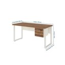 Ver imagem 3 de Mesa Escritório Pé Quadro 1,20x0,60m c/ Gavetas Nogal Sevilha / Champanhe