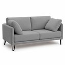 Ver imagem 2 de Sofá Sala de Estar Atena Fixo Pés de Ferro 234cm 4 Lugares Bouclê Cinza M1 - Monari Design