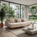 Ver imagem 1 de Sofá Modulado Moderno c/ Chass 3,30 m Tóqui:Capuccino/Veludo