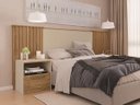 Ver imagem 4 de Cabeceira De Cama Extensível 2 Mesas com Gaveta Ripado 140/193 Lucius Buriti/Off White