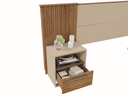 Ver imagem 3 de Cabeceira De Cama Extensível 2 Mesas com Gaveta Ripado 140/193 Lucius Buriti/Off White
