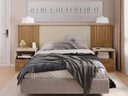 Ver imagem 2 de Cabeceira De Cama Extensível 2 Mesas com Gaveta Ripado 140/193 Lucius Buriti/Off White