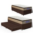 Ver imagem 1 de Cama Box + Colchão Gazin de Molas Ensacadas Pillow Top Air Pro + Auxiliar de Espuma Solteiro 88 cm