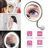 ESPELHO DE PAREDE PARA MAQUIAGEM E BARBA AUMENTO 10X COM LUZ LED FLEXIVEL BANHEIRO QUARTO E CAMARIM  - 4